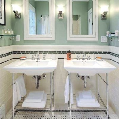 Bathroom Ceramic Tile on Vintage Bathroom Tile On Tile Modern Bath Vintage Looks Bathrooms