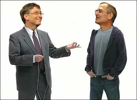 steve jobs and bill gates photo. Steve Jobs and Bill Gates