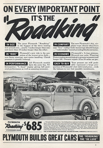 Plymouth Roadking Ad 1938 