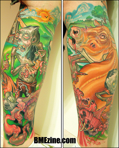 Zombie vs. Cow Tattoos by Tim Biedron I was extremely stoked to see a 