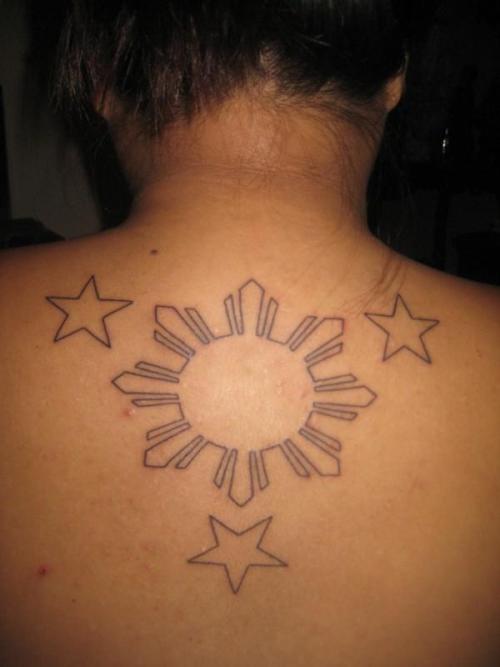 Philippines flag tattoo I've seen people with tattoos and sometimes