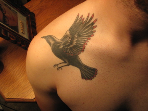 black bird tattoo. Black bird represents the song