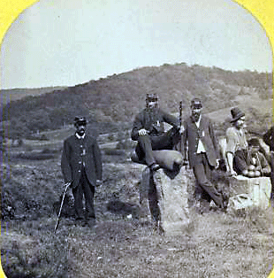 Reaching for the Out of Reach 20: American Civil War veterans pose at Gettysburg, circa 1890. [ more from this project (nypl permalink) ]