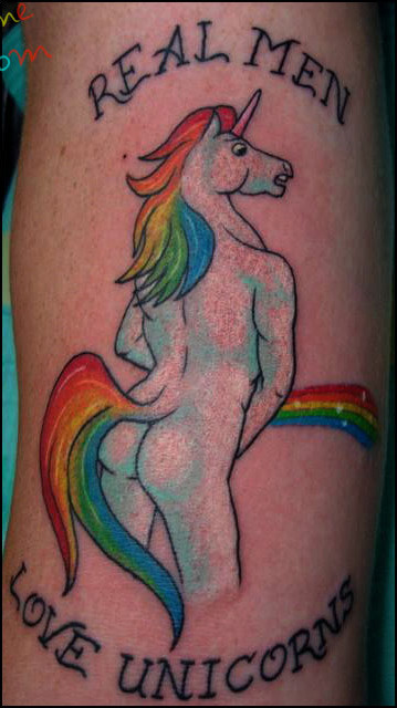 But my winner of the worst unicorn tattoo goes to the upstanding, 