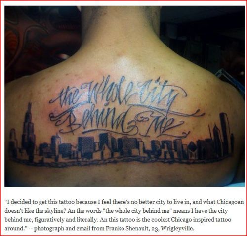 skyline tattoos. Awesome tattoo of the Chicago