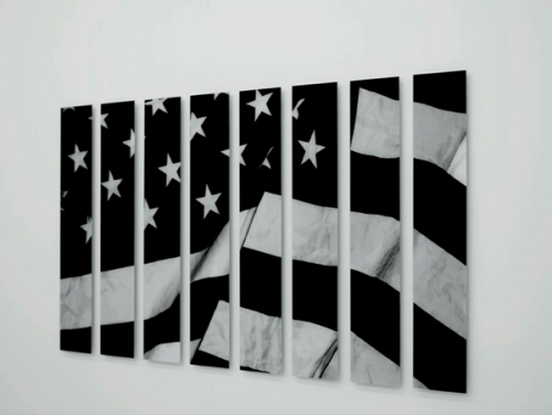 Black And White United States Flag. United States flag, 8 vertical