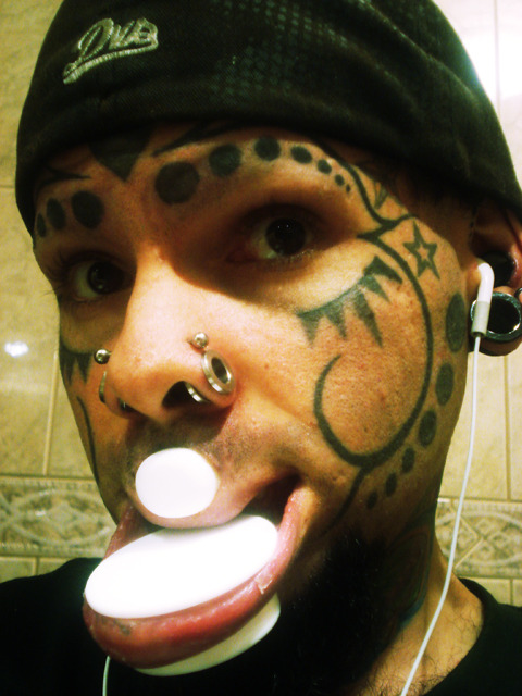 fuckyeahtattoos: facial tattoos Hi my name is____, I hate my parents.