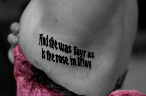 tattoo color small flower text