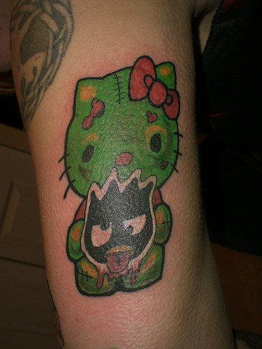 Another Zombie Hello Kitty Tattoo this time w Badtzmaru lolapastel kitty