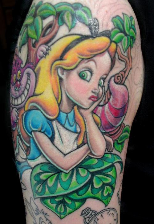 I really want an Alice in Wonderland tattoo fuckyeahtattoos by Amy Duncan