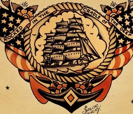 Cradle of the Deep by Sailor Jerry via selvedgeyard I am