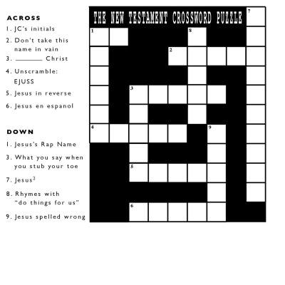 new years crossword puzzles for kids. THE NEW TESTAMENT CROSSWORD
