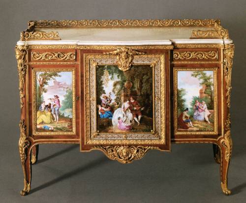 Commode with Five Porcelain Plaques - Martin Carlin