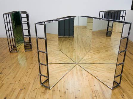 Michelangelo Pistoletto, Mirror cage, double square, 1976-2007, mirrors, iron