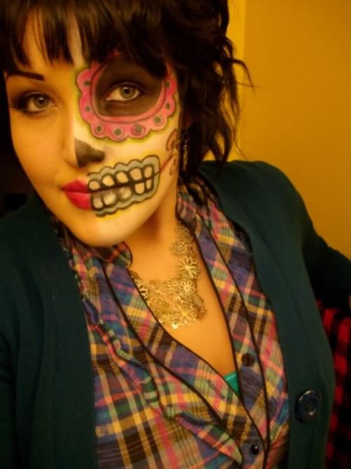 day of the dead skull face paint. with: sugar skullday of