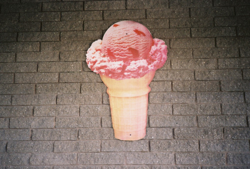 Strawberry ice cream cone…yum!