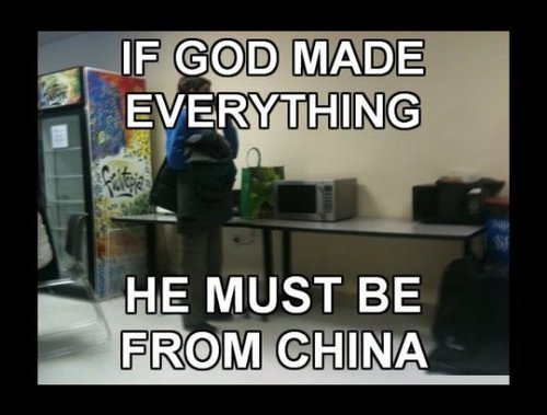 Si Dios hizo todo, entonces ha de ser CHINOOOOOOOOO!!!! 9gag:  Where’s God from?