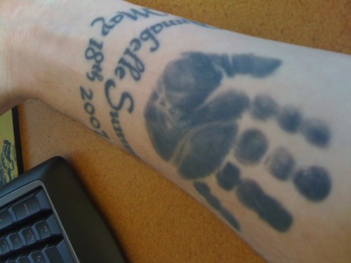 handprint tattoo. My daughter#39;s handprint tattoo
