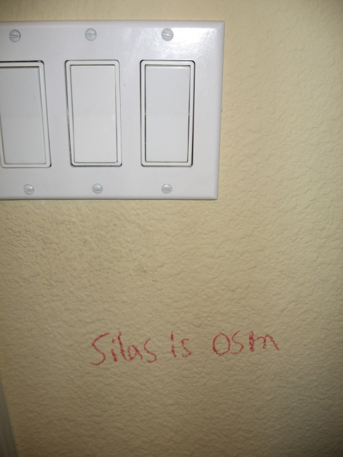 We sat for three days wondering what OSM stood for. Then we realized our 5 yr old son had meant to write “Silas is Awesome”. He is. Submitted by: Lisa