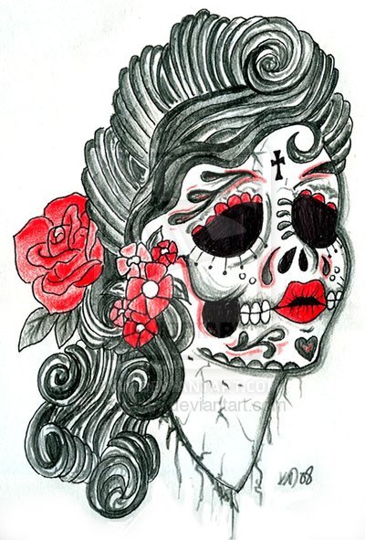 mexican skull tattoos. in art mexican sugar skull