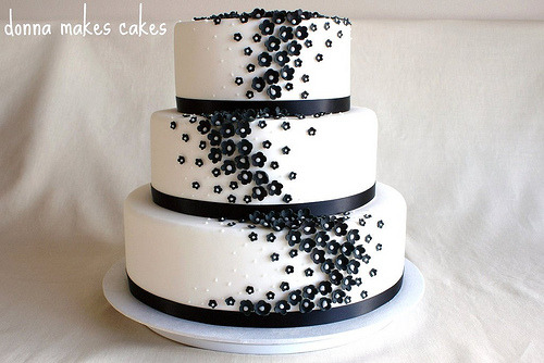 Black and White Wedding Cake by donna makes cakes Morbid Fashion turns 1