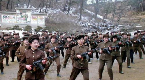 north korean army parade. (North) Korean army.