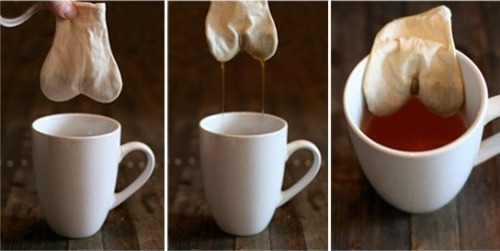 thedailywhat:

Tea Bag of the Day: The Tea Bagging Bag from The Cheeky is a completely 
normal-looking tea bag that neither resembles a familiar anatomical 
feature, nor references a non-penetrative sexual act that is often 
mimicked in online video games.
Perv.
[twbe.]