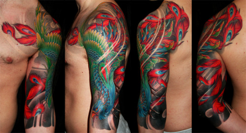 phoenix tattoo sleeve tommy gun tattoo designs