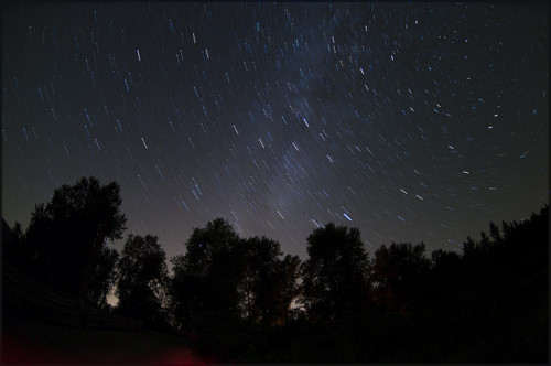 Perseid Meteor Night Shoot 2008 • Milky-way with Star Trails (by Victor von Salza)