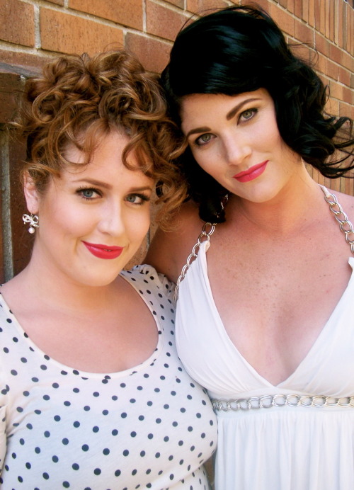 the lovely krystal and I. 50s inspired hair and makeup.