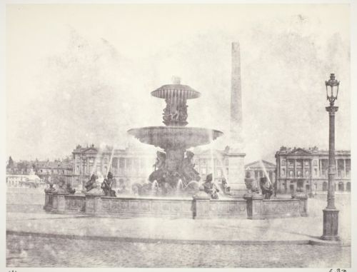 Edouard Denis Baldus (French, 1813–1889), Fontaine, place de la Concorde, Paris, 1852, printed 1976, Salted paper print (AIC)