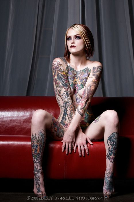 woman with tattoo