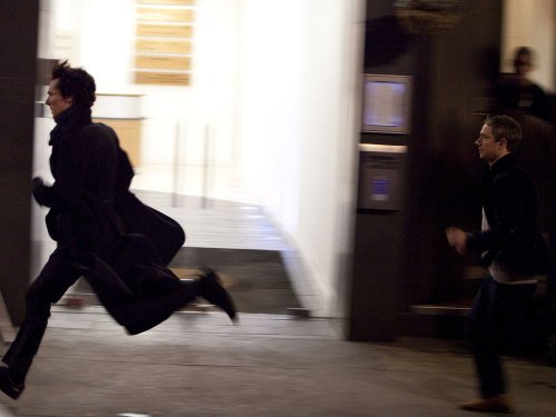 blanketforyourshock:

Sherlock said run, John, not skip.
