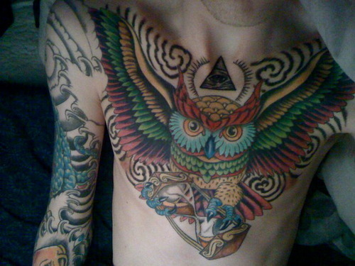 tags tattoo owl triangle boy guy