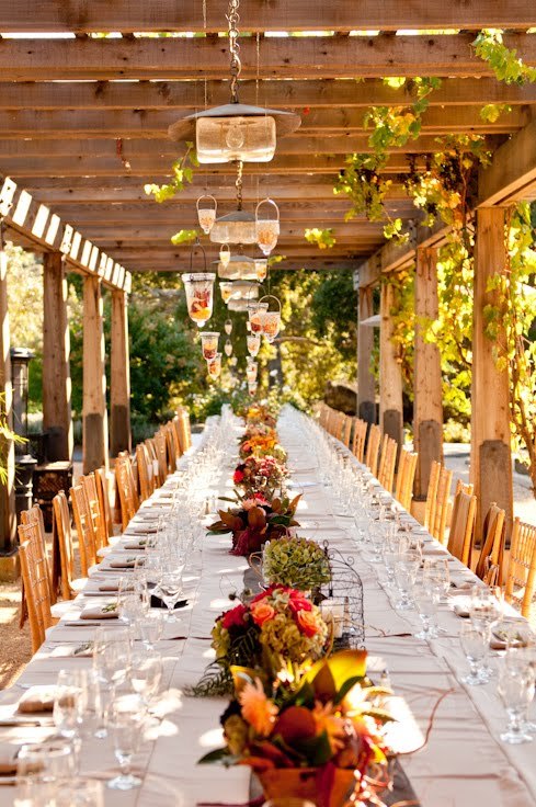  pretty long table banquet decor reception flowers wedding love 