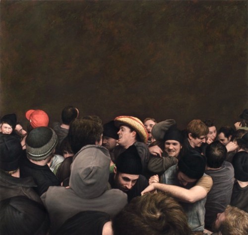Realistic Mosh Pit Paintings by Dan Witz
