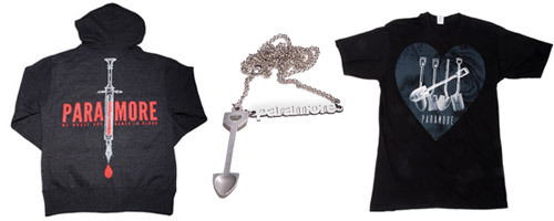 fueledbyramen:

There are some new items available now in The Paramore Webstore including the Needle Hoodie, Shovel Necklace and Heart Shovel T-Shirt. Click the image above to check them out!