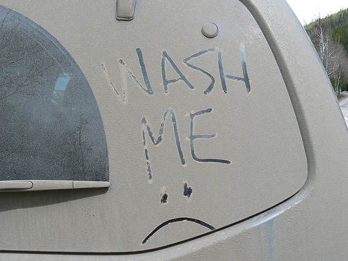 Writing “WASH ME” on a dirty car is 80s.