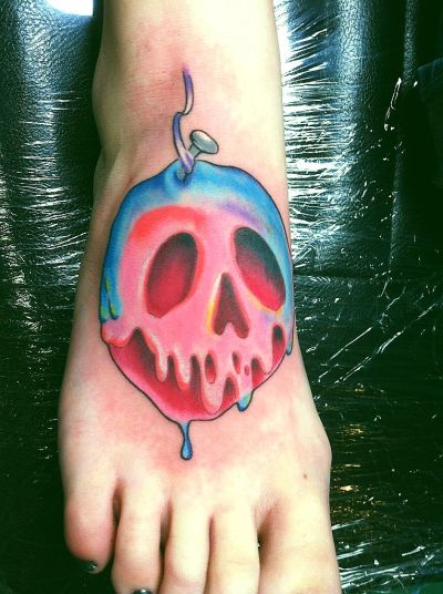 Poison Apple Tattoo. by Yummy Tattoos - Cupcake Tattoos, Fruit Tattoos, V.. Snow White Poison Apple, Done by Roger Ziegler at Tuff Luck Tattoo,