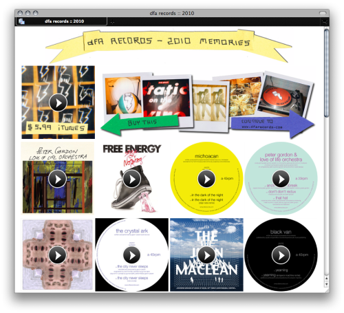 Screenshot of DFA Records website
