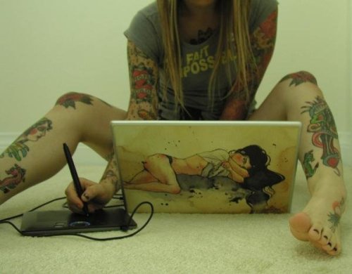 girl with tattoo