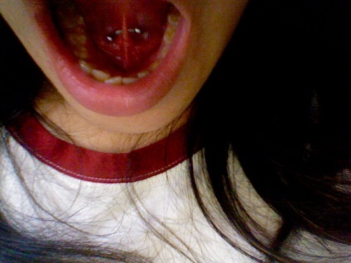 frenulum piercing. My frenulum (tongue web)