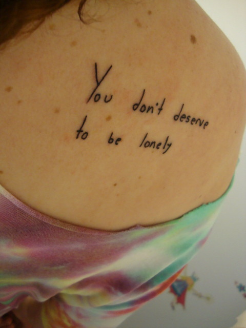 this is my newest tattoo a quote from Elliott Smith's song Twilight 