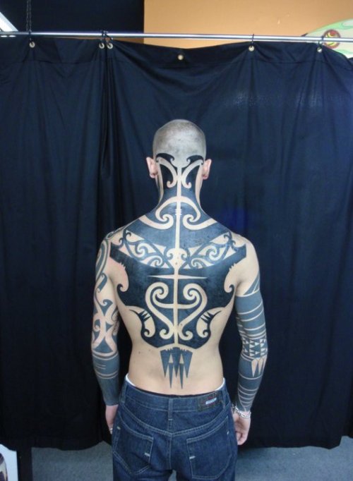 Heavy blackwork from Corey at 3 Monkeys tattoo in Auckland