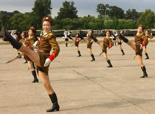 north korean girls. North Korean girls marching