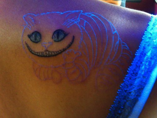 It's a real ink tattoo for the eyes and smile and a UV tattoo for the body