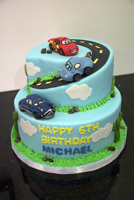 pixar cars cake. Cars movie theme cake (by