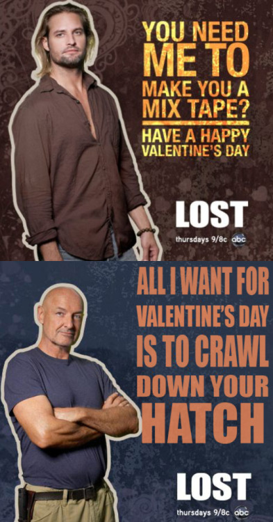 LOST Valentine’s Day, part six. (I only planned on having five posts, but then I found these!) More:The island told Locke you’d make a great valentine.Richard’s love for you will live forever. Happy Valentine’s Day, LOSTies!