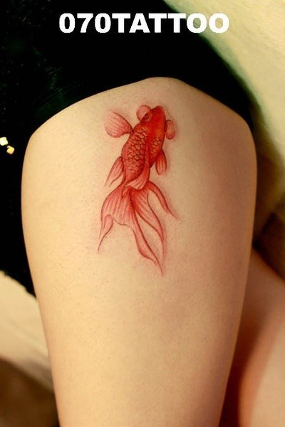 A sweet goldfish tattoo