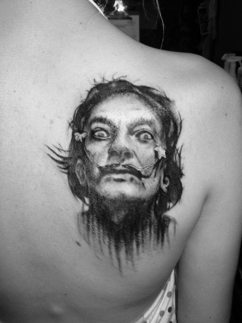 salvador dali tattoo. My Salvador Dali portrait.